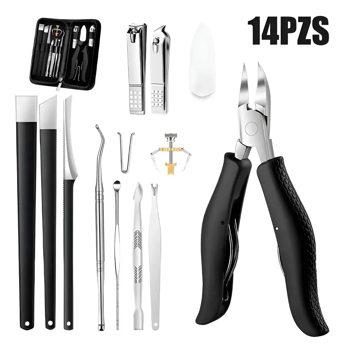 Ecovida® Kit 14pcs De Cortadores De Unhas Para Pés Alicates Unhas Dos Pés De Aço Inoxidável Cortador De Unhas Adulto Para Mulheres E Homens Cortador De Unhas Bico De Águia Forte E Potente Para Unhas