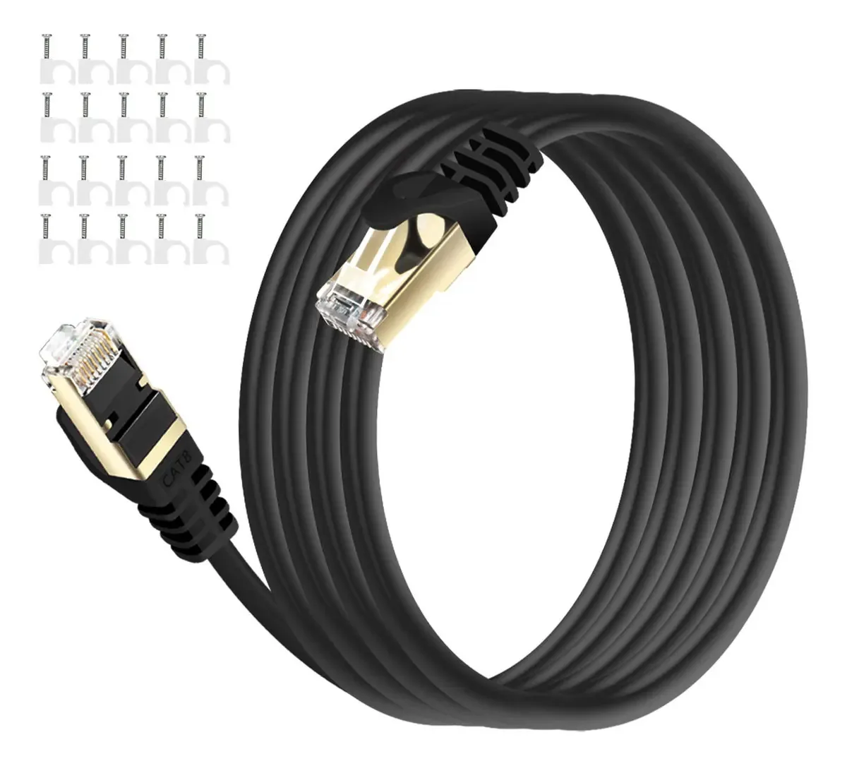 Cabo De Rede Cat8 20m 40gbps 2000mhz Para Ps5 E Roteador