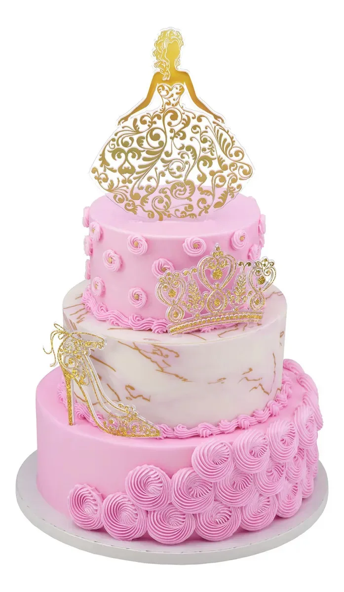 Decopac Quinceanera — Kit de decoração de bolos, GG, dourado, decoração de bolos e cupcakes para meninas, doces aniversários e feriados de 15 anos, Quince Years