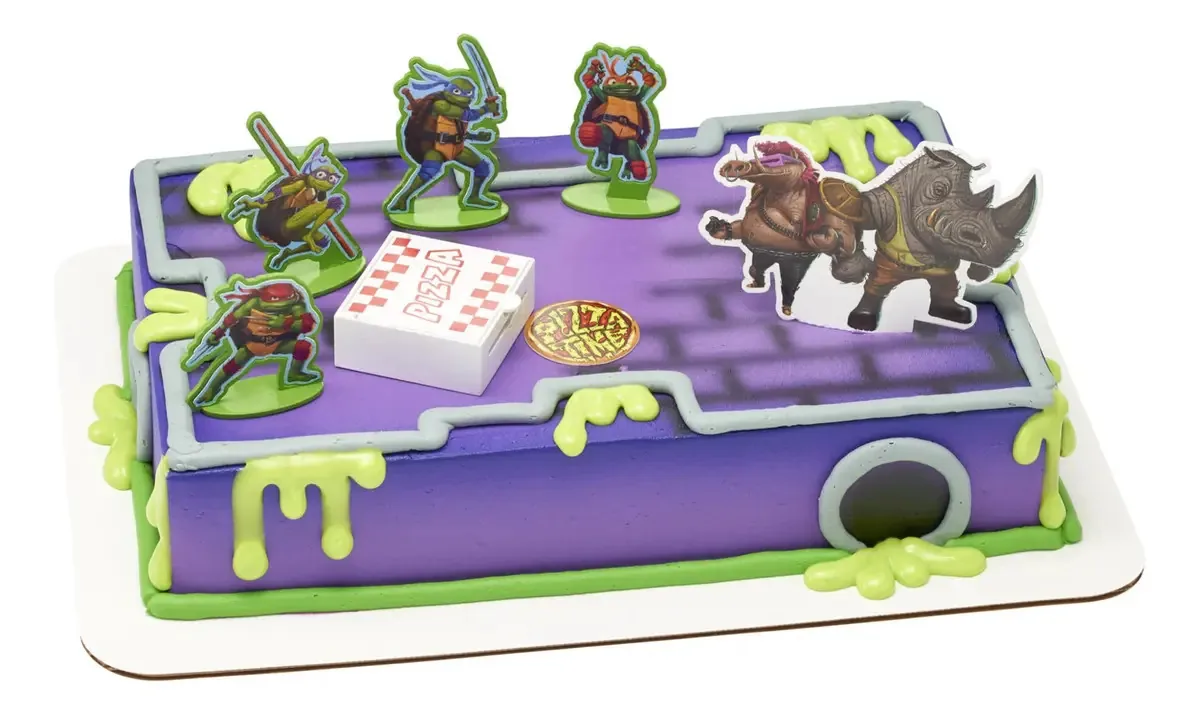 Decoração Para Bolos Tartarugas Ninja 6 Peças Aniversário
