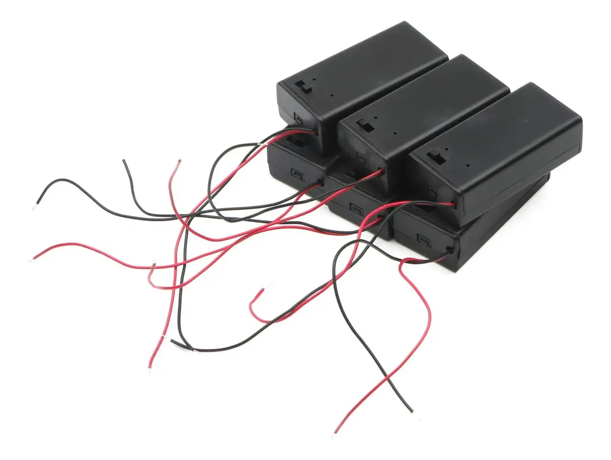 Suporte De Bateria De 9 V Newzoll Com Estojo De Armazenamento E Interruptor Liga/desliga Para 6f22, Pacote Com 6
