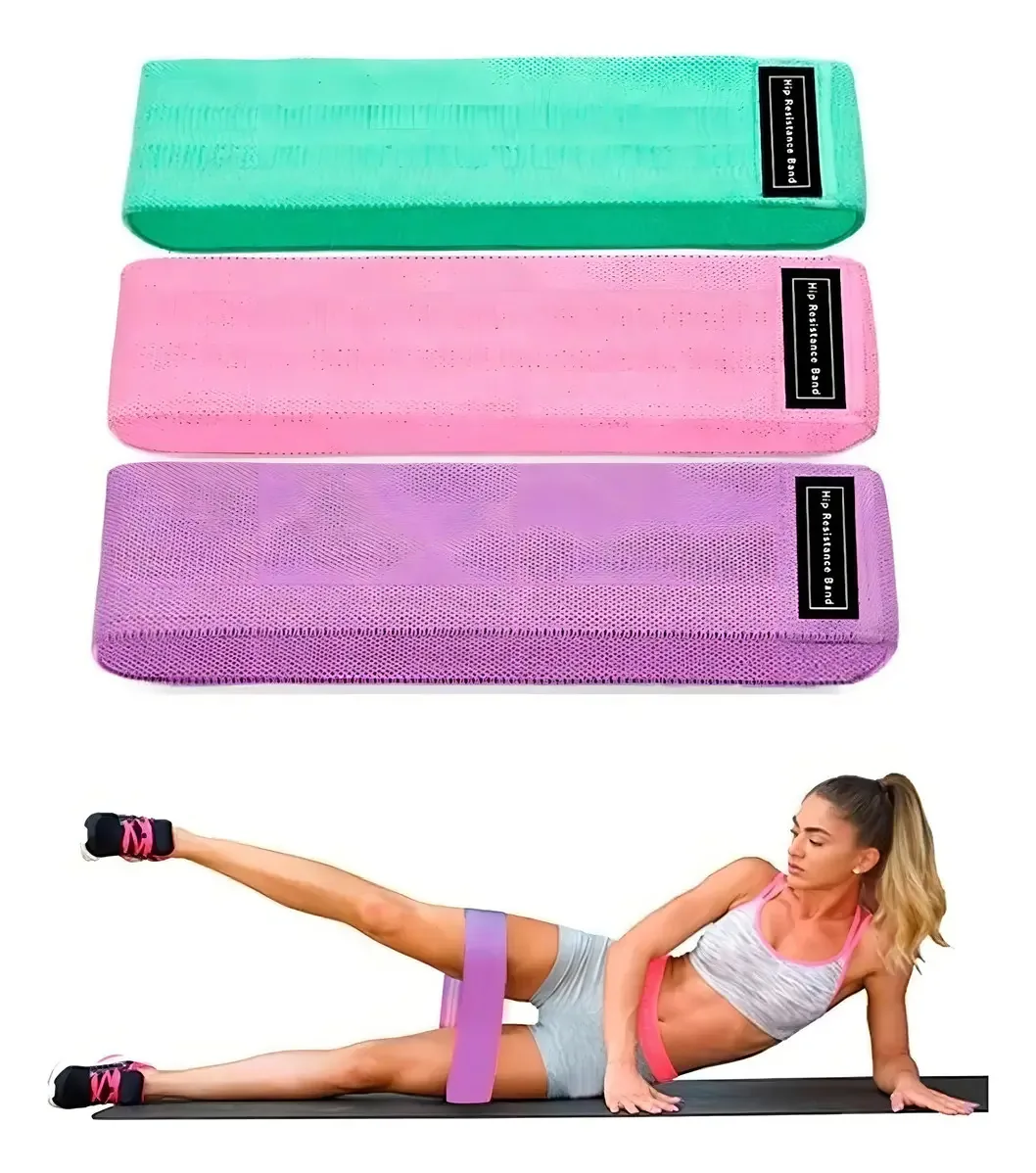 Kit de 3 faixas para resistência ao exercício, pernas, cores de cores, faixas de resistência, faixas elásticas para exercícios, faixas de resistência