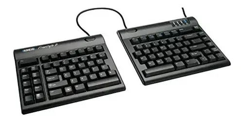 Teclado ergonômico, separação de 9 polegadas por cor de teclado cinesis/preto