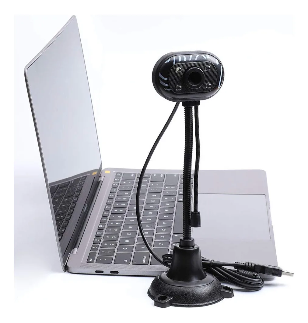 Webcam Mohaliko com microfone, webcam HD 480p, webcam doméstica USB 2.0 Câmera de gravação de vídeo de visão noturna com microfone para streaming de vídeo, conferência e jogos