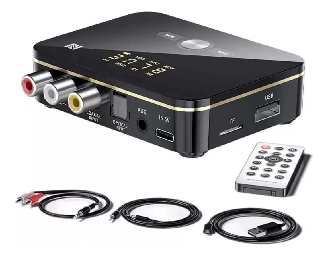 Adaptador de áudio e transmissor de receptor Bluetooth