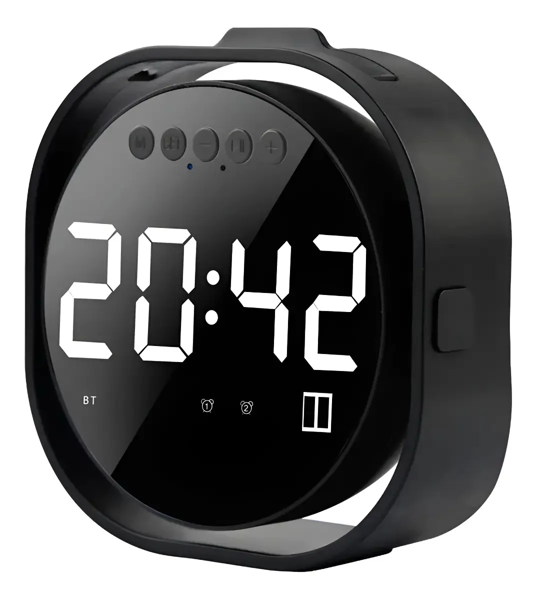 Relógio Despertador para Crianças Relógio Despertador Digital Tela Led Relógio Despertador Duplo Unidades Duplas Alto-falante de Graves Bluetooth Sem Fio Rádio Fm Porta Usb Alto-falante Espelho com Mi
