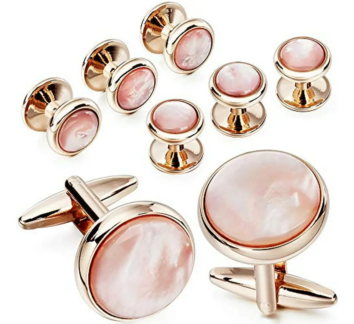 Conjunto de abotoaduras e botões de smoking para homens com caixa D