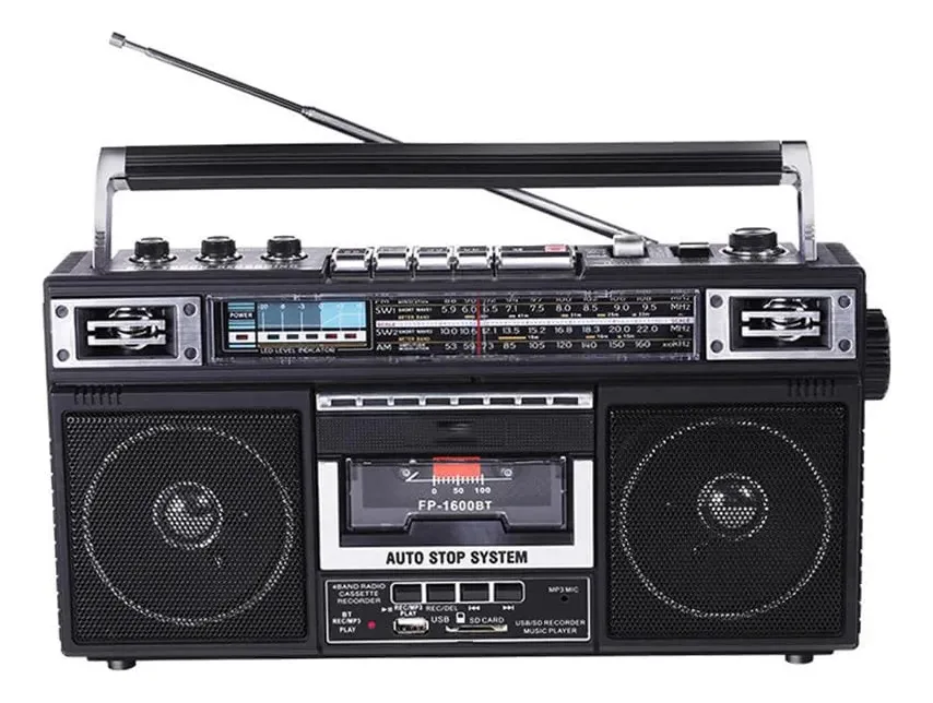 Leitor de cassetes Bluetooth portátil Evanem, rádio e gravador retrô, suporta rádio de 3 bandas, rádio na Internet com receptor AM/FM, suporta reprodução de cartão TF/USB e Bluetooth