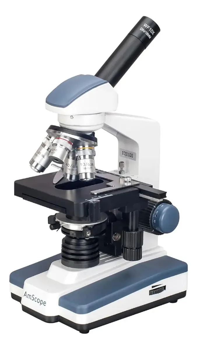 Microscópio monocular composto Amscope M620b, oculares Wf10