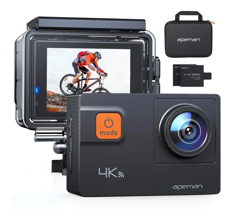 Câmera sportiva Apeman A80 4K NTSC/PAL preta