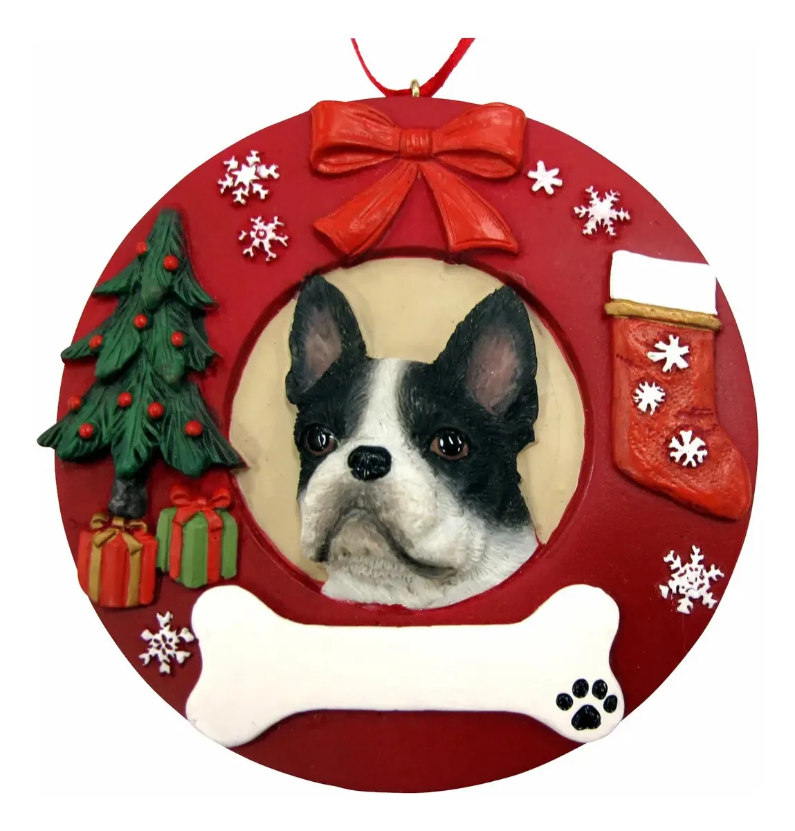 E&s Pets Boston Terrier - Enfeite de Natal personalizado