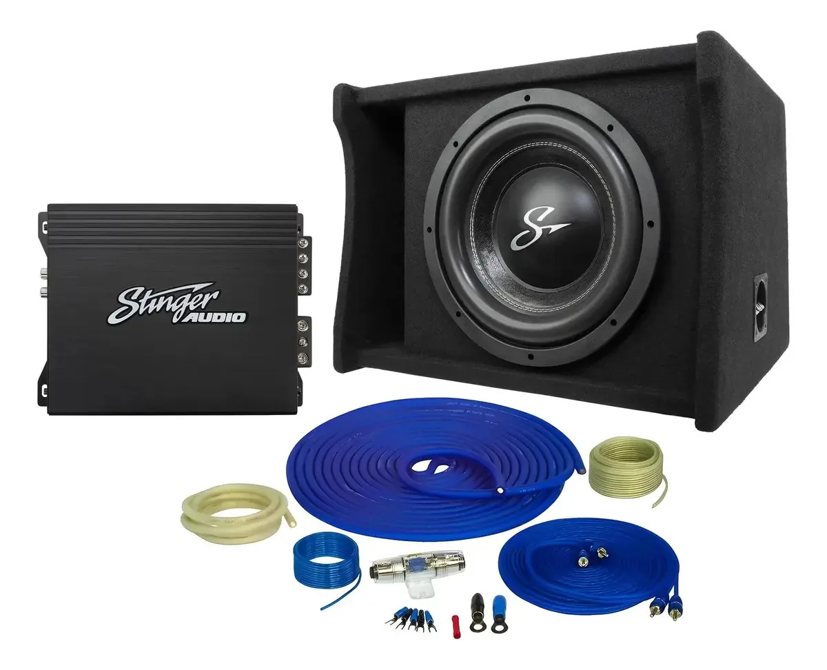 Pacote de áudio Stinger Party e caixa de subwoofer