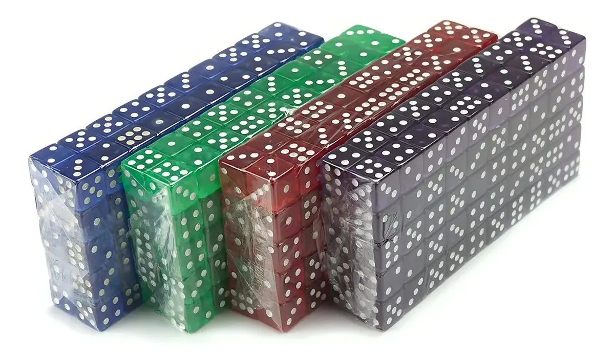 Dados Brybelly 400 de 0,630 pol., 6 lados, roxos, azuis