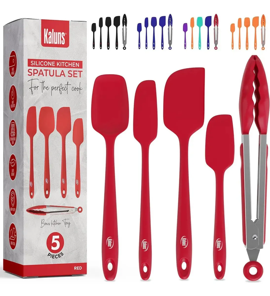 Conjunto de espátulas de silicone Kaluns, 4 espátulas de borracha R