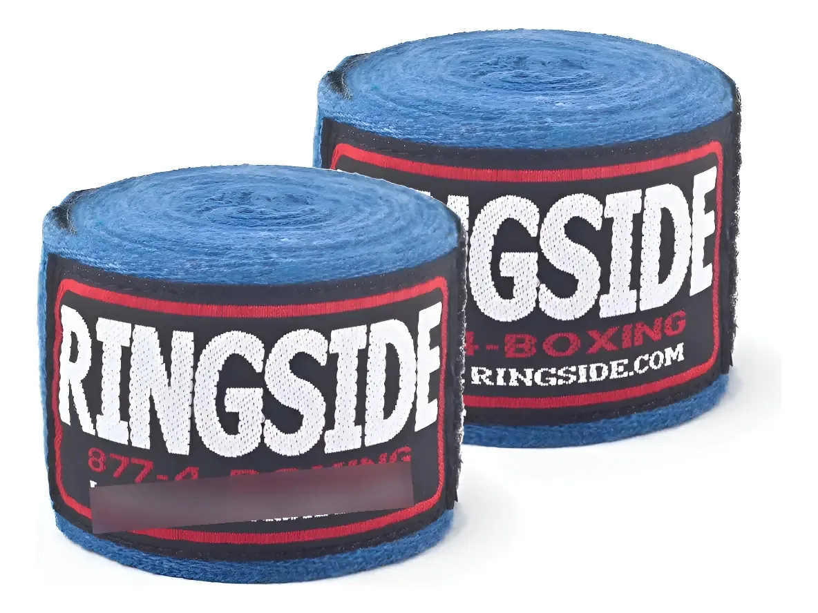 Bandagens de boxe de algodão Ringside Junior Standard, coloridas. Cor azul