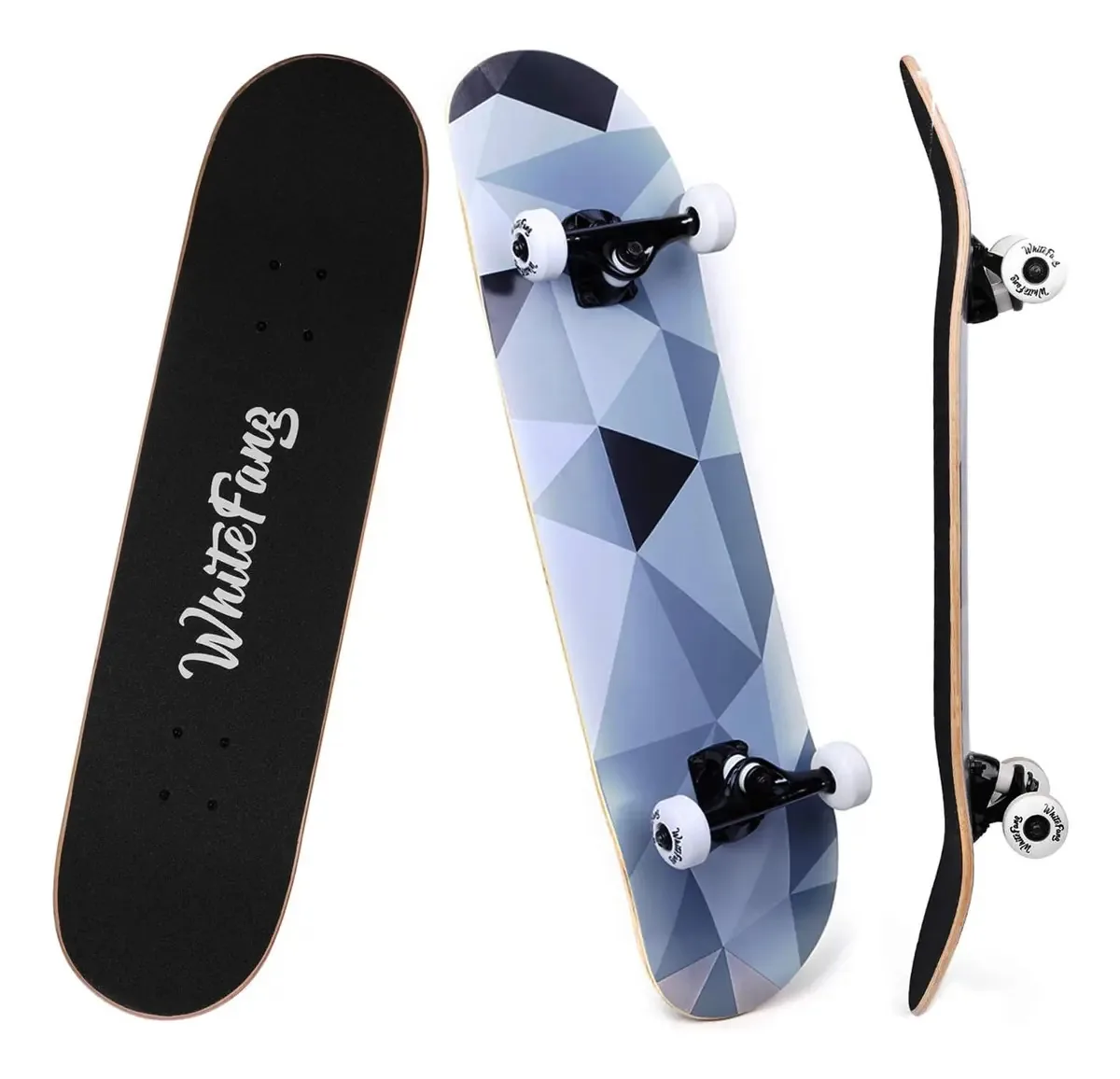 Skates Whitefang, skate completo 31 x 7,88, 7 camadas