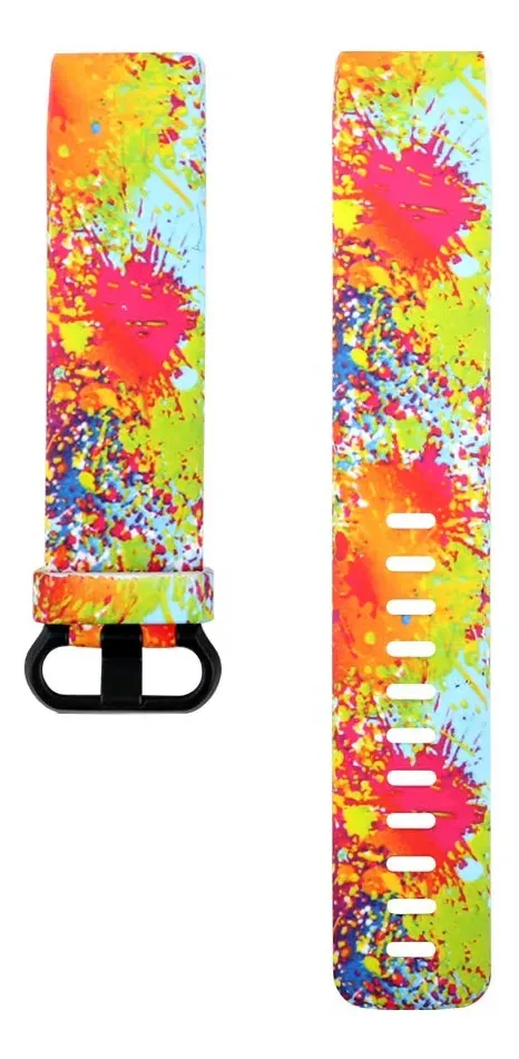Lemspum - Pulseiras de substituição de silicone macio, compatíveis com Fitbit Charge 4, Charge 4 Edição Especial, Charge 3 Fitness Tracker, Pinturas: 3 unidades., Small 5.5 -7.1