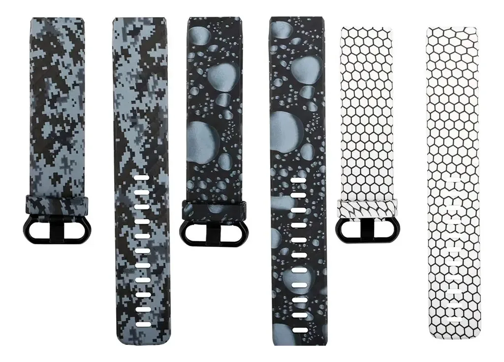 Lemspum - Pulseiras de Reposição de Silicone Macio, Compatíveis com Fitbit Charge 4, Charge 4 Edição Especial, Charge 3 Fitness Tracker, Calm-3 Unidades., Large 7.1-8.7