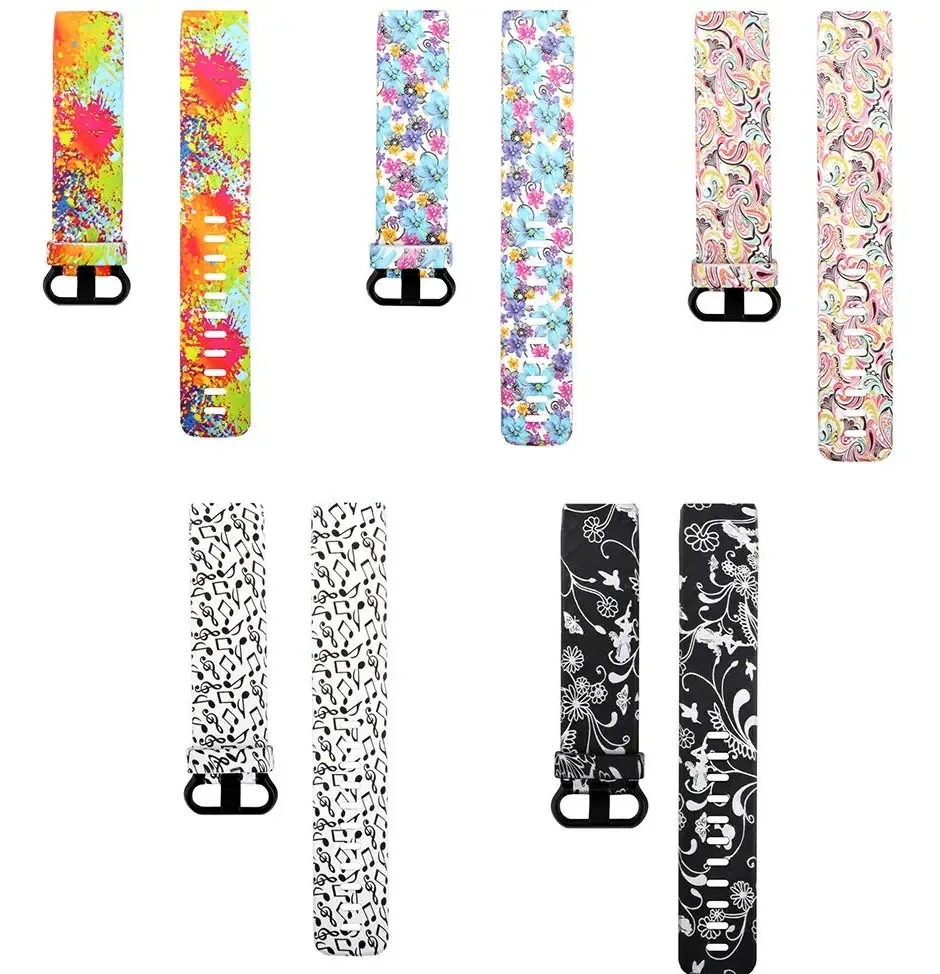 Lemspum - Pulseiras de reposição de silicone macio, compatíveis com Fitbit Charge 4, Charge 4 Edição Especial, Charge 3 Fitness Tracker, A-5 unidades., Large 7.1 -8.7