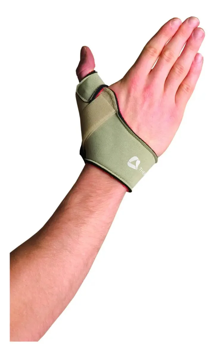 Braçadeira flexível para polegar direito Thermoskin, bege, pequena