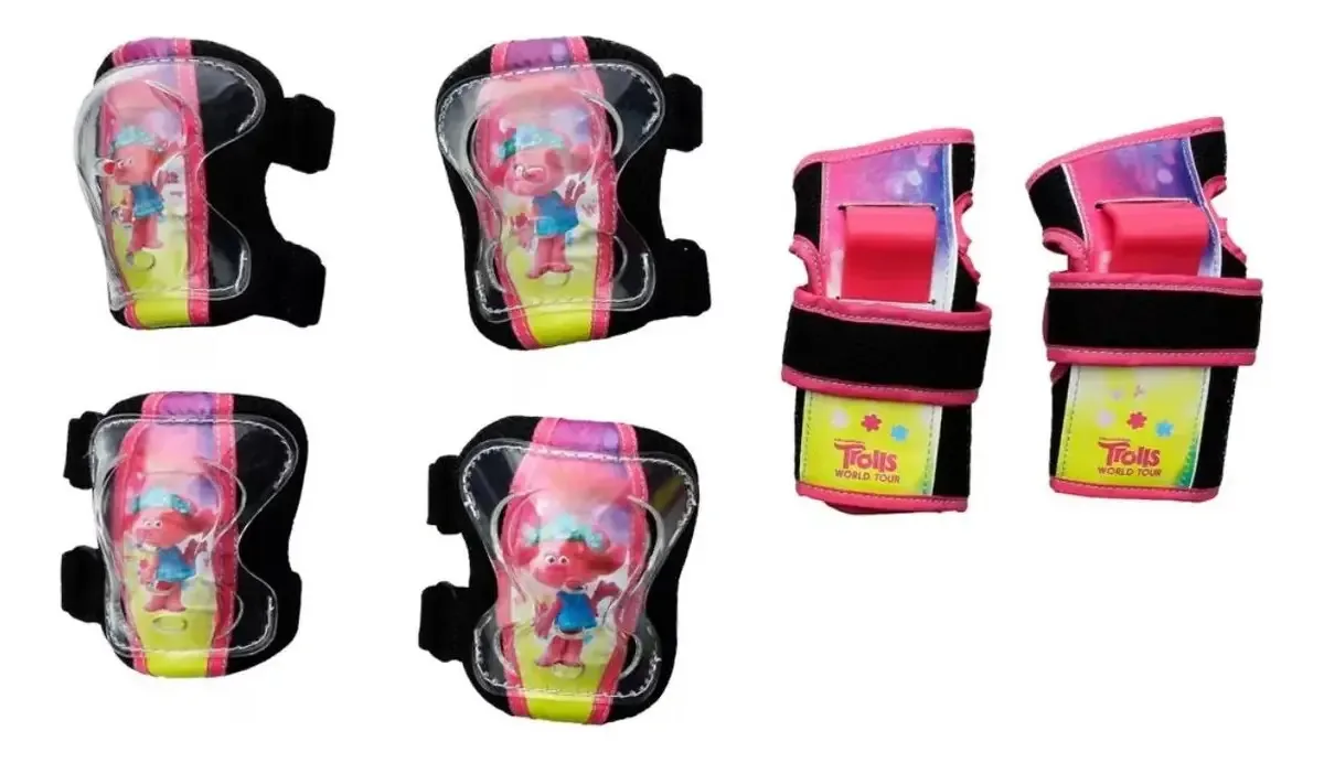 Kit Proteção Infantil Skate Bike Meninas 3-8 Anos 6 Peças Ricbrinc