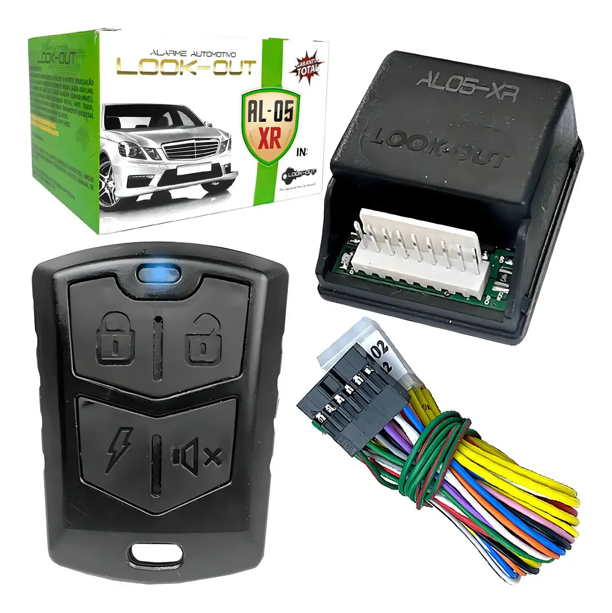 Alarme Automotivo Universal Lookout AL-05XR Com Controle e Função Anti-Assalto