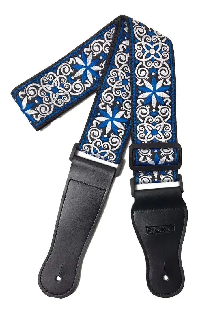 Correia Para Instrumentos Violao Baixo Guitarra Cor Azul