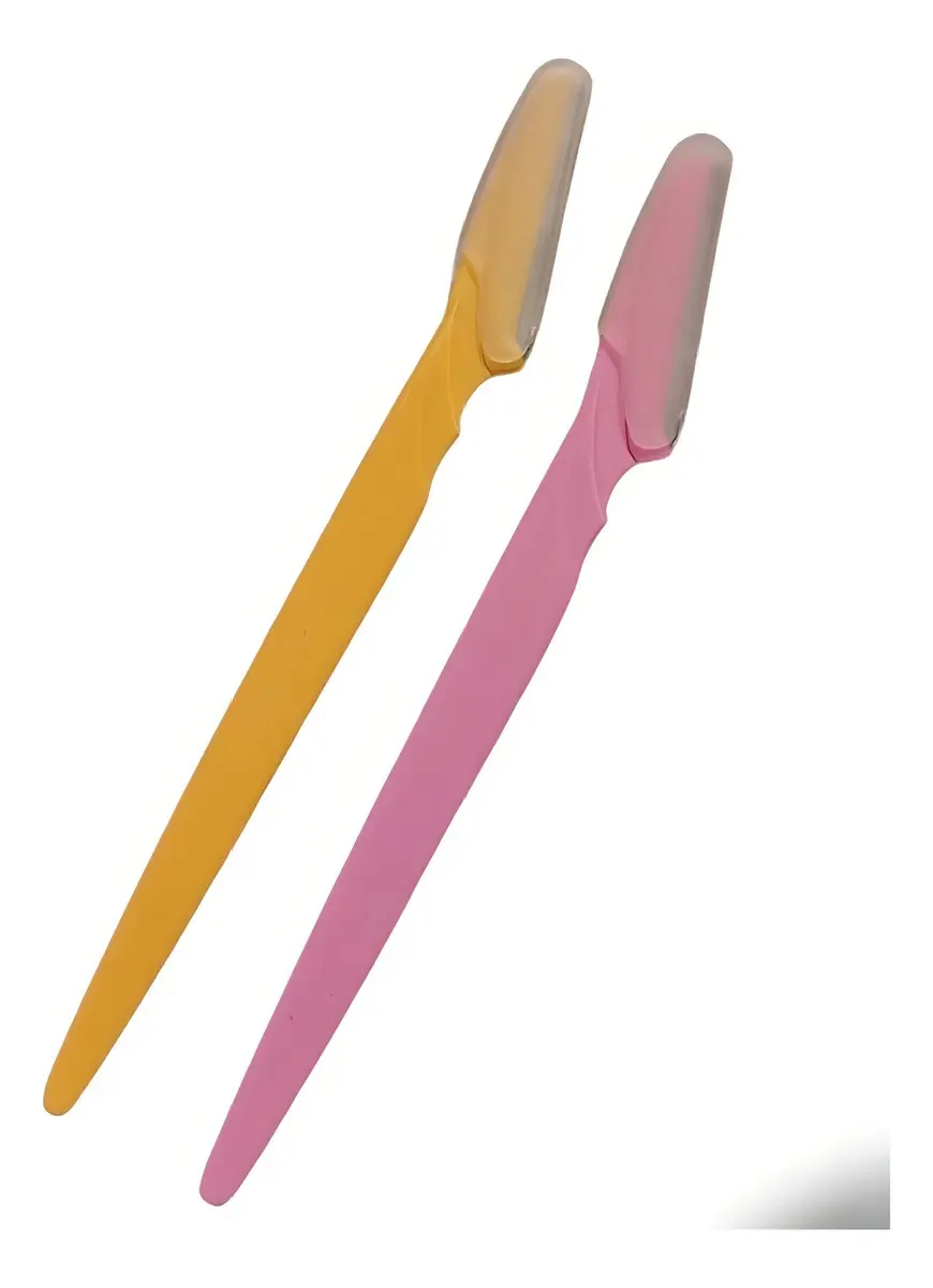 Kit 2 Navalha Para Sobrancelha Colors Cor Coral