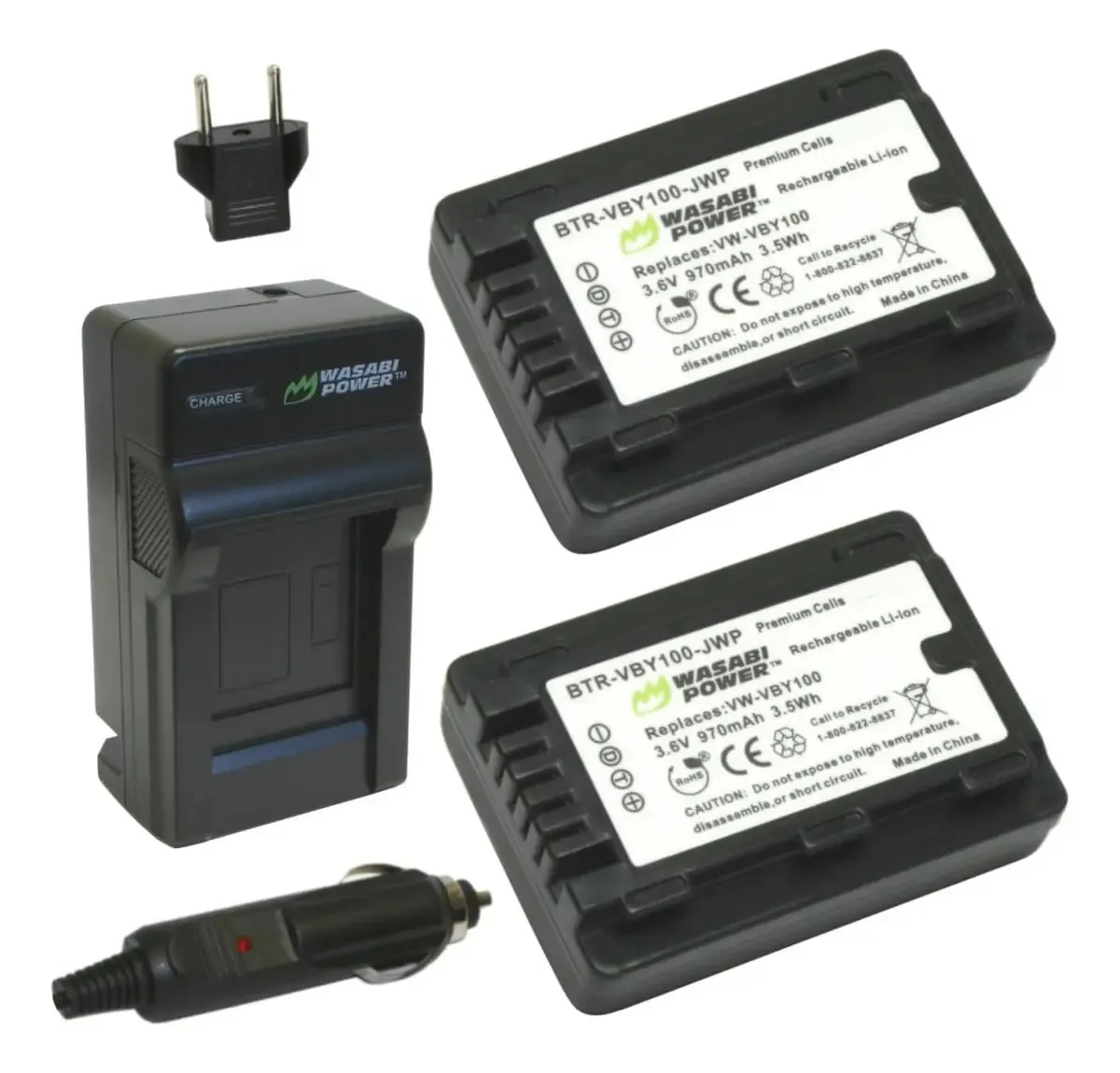 Baterias e carregador para Panasonic VW-VBY100