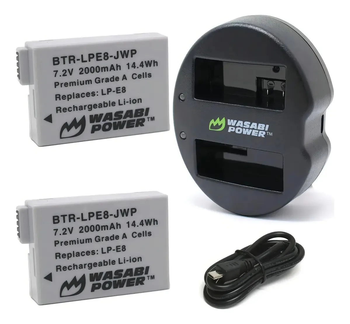 Baterias e carregador Wasabi para Canon LP-e8