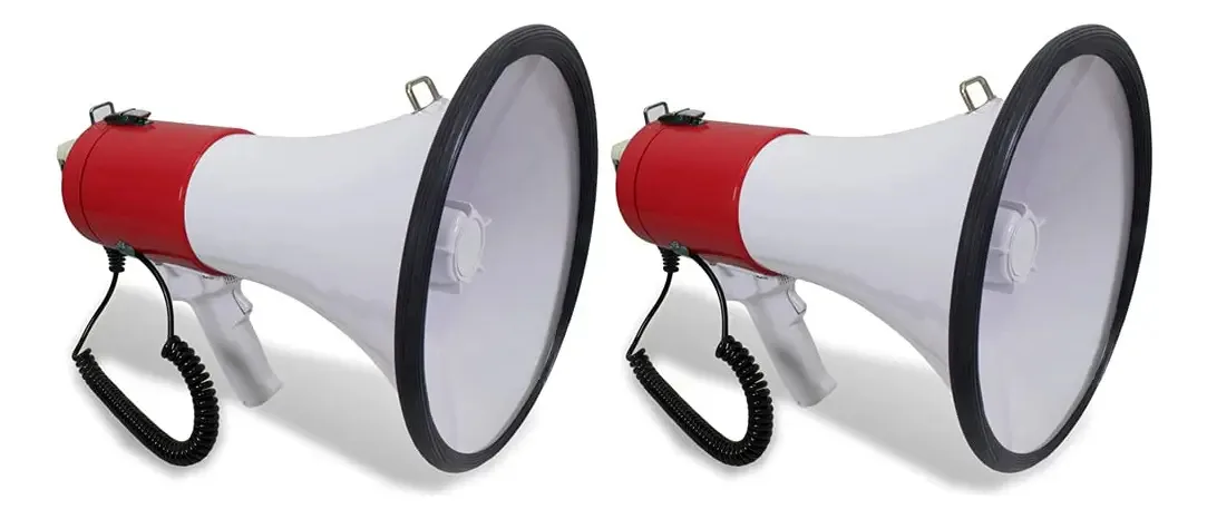 Alto-falante portátil de megafone de 40w 800-1000m com alça vermelha
