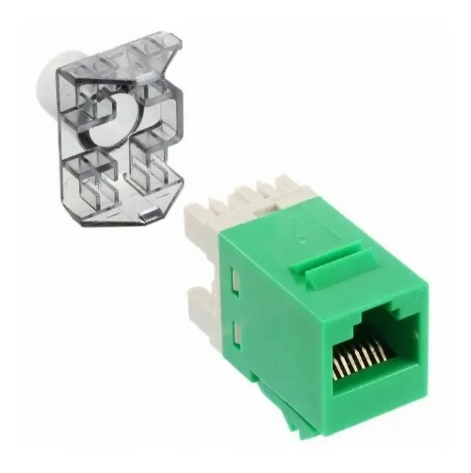 Conector de rede Cat6 Rj-45, verde/vc
