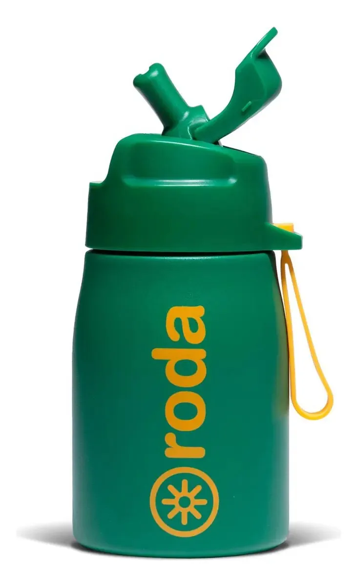 Garrafa de água verde Roda