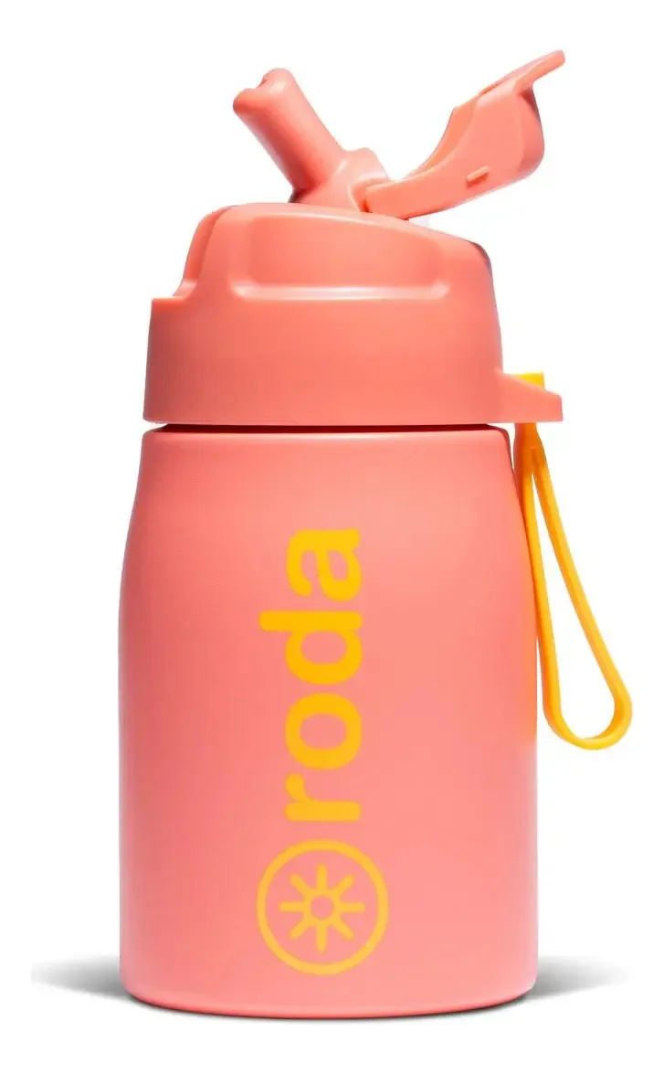 Garrafa de água rosa Roda