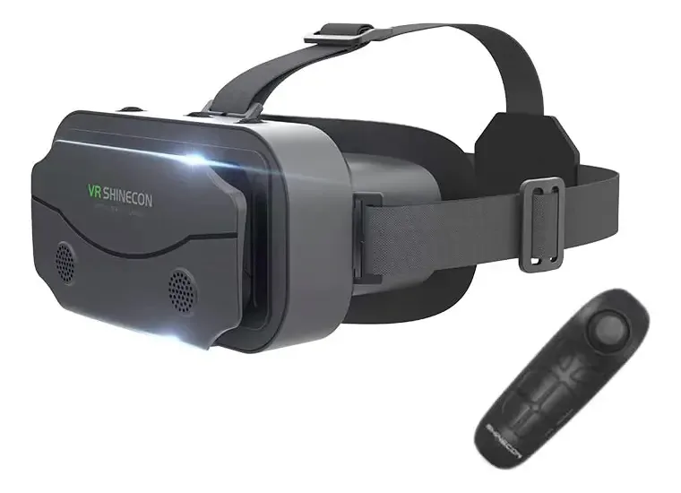 Óculos de realidade virtual Kamle 3d Vr com alça, óculos VR para jogos, visão panorâmica, jogo imersivo em 3D para Iph X/7/6s 6/plus, Galaxy S8/S7 com tela de 4,7 a 7,4 polegadas (preta)