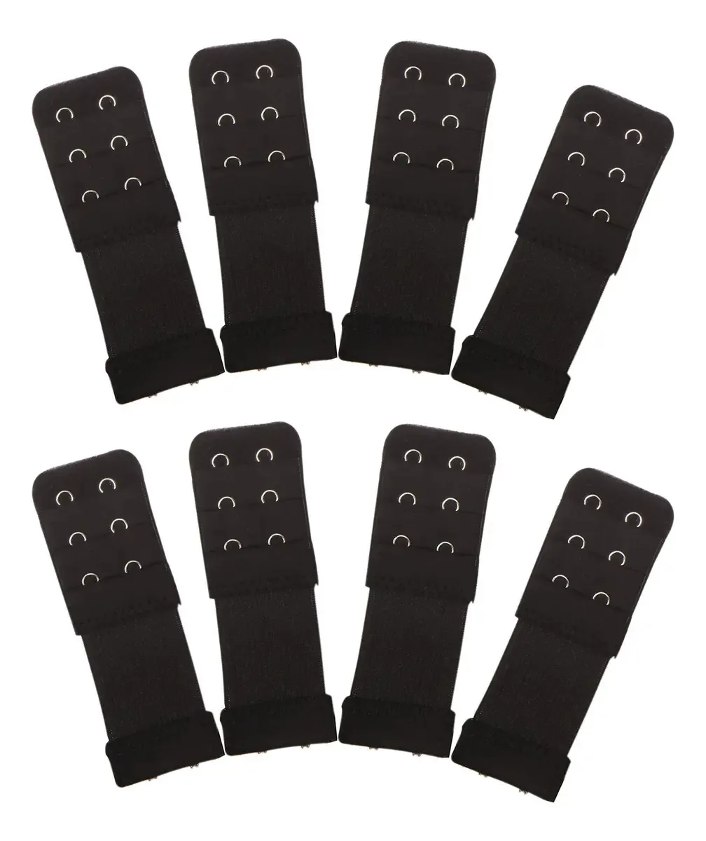 Extensões de sutiãs Senkary 8 com 2 ganchos, elástico,. Cor: Preto