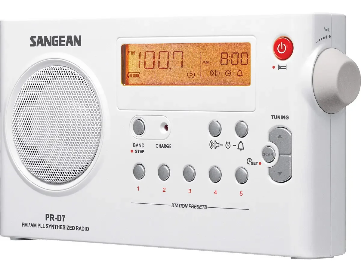 Rádio Portátil AM/FM Sangean Pr-d7 - Branco