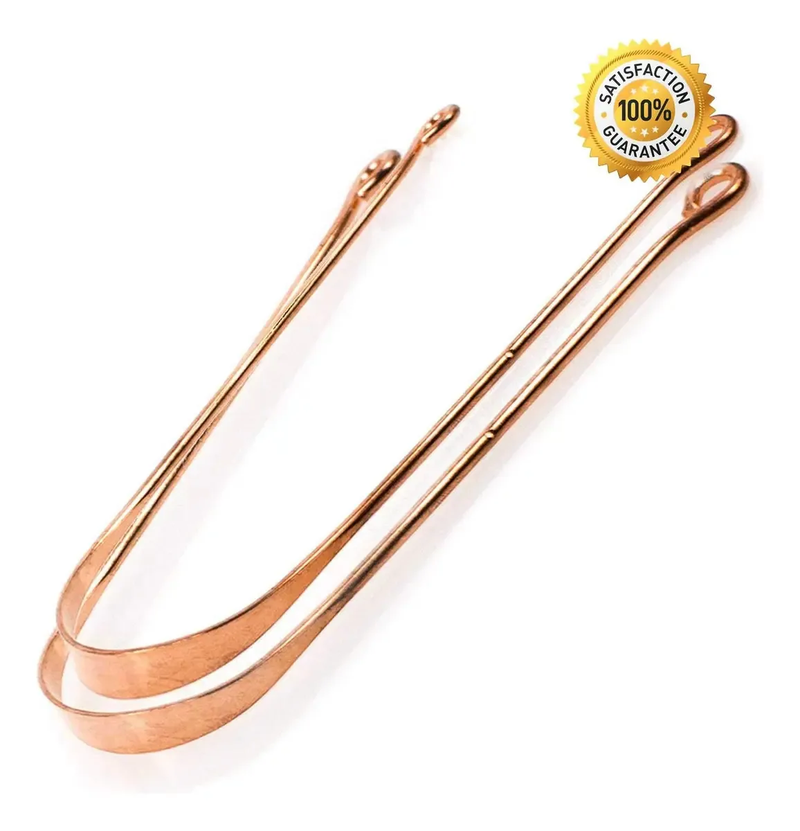 Conjunto de 2 limpadores de língua de cobre | Melhore sua higiene bucal, elimine bactérias e mau hálito da boca | Limpadores ajustáveis With For Life (pacote com 2)