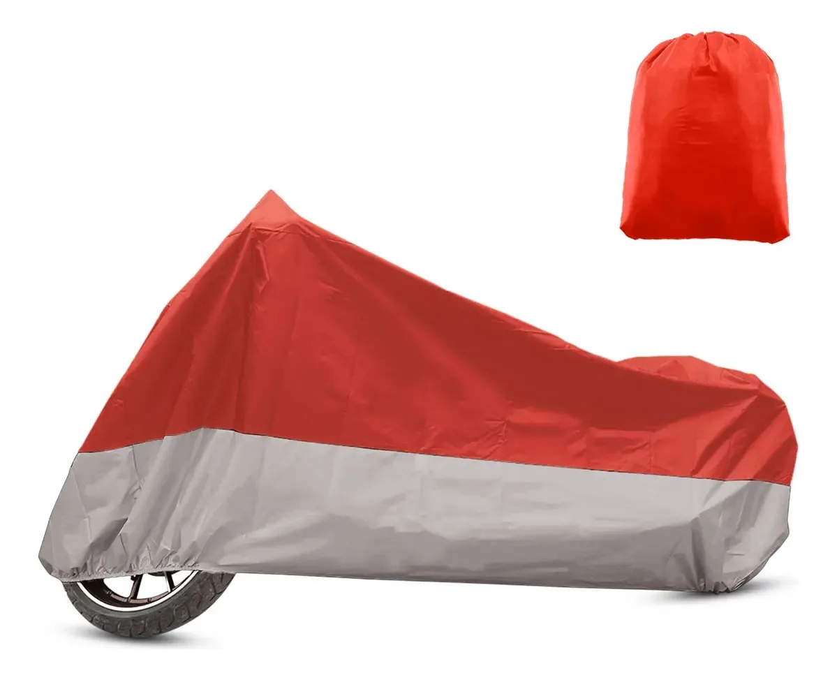 Capas para motocicletas, 265 x 105 x 125 cm, tom vermelho-prateado