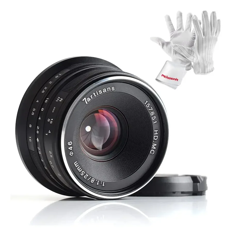 Lente 7 Artisans 25mm F1.8 para Micro Quatro Terços - Preto