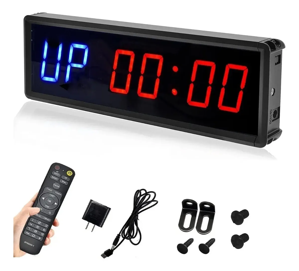 Btbsign Temporizador de Intervalo LED, Cronômetro com Controle Remoto, para Academia em Casa, Cor Azul