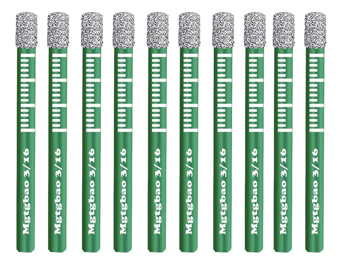 Conjunto De 10 Brocas De Cerâmica Verde Para Materiais Duros