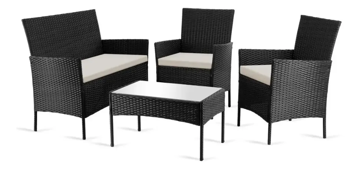 Sala ao ar livre Practiksa 4 para terraço com jardim - preto