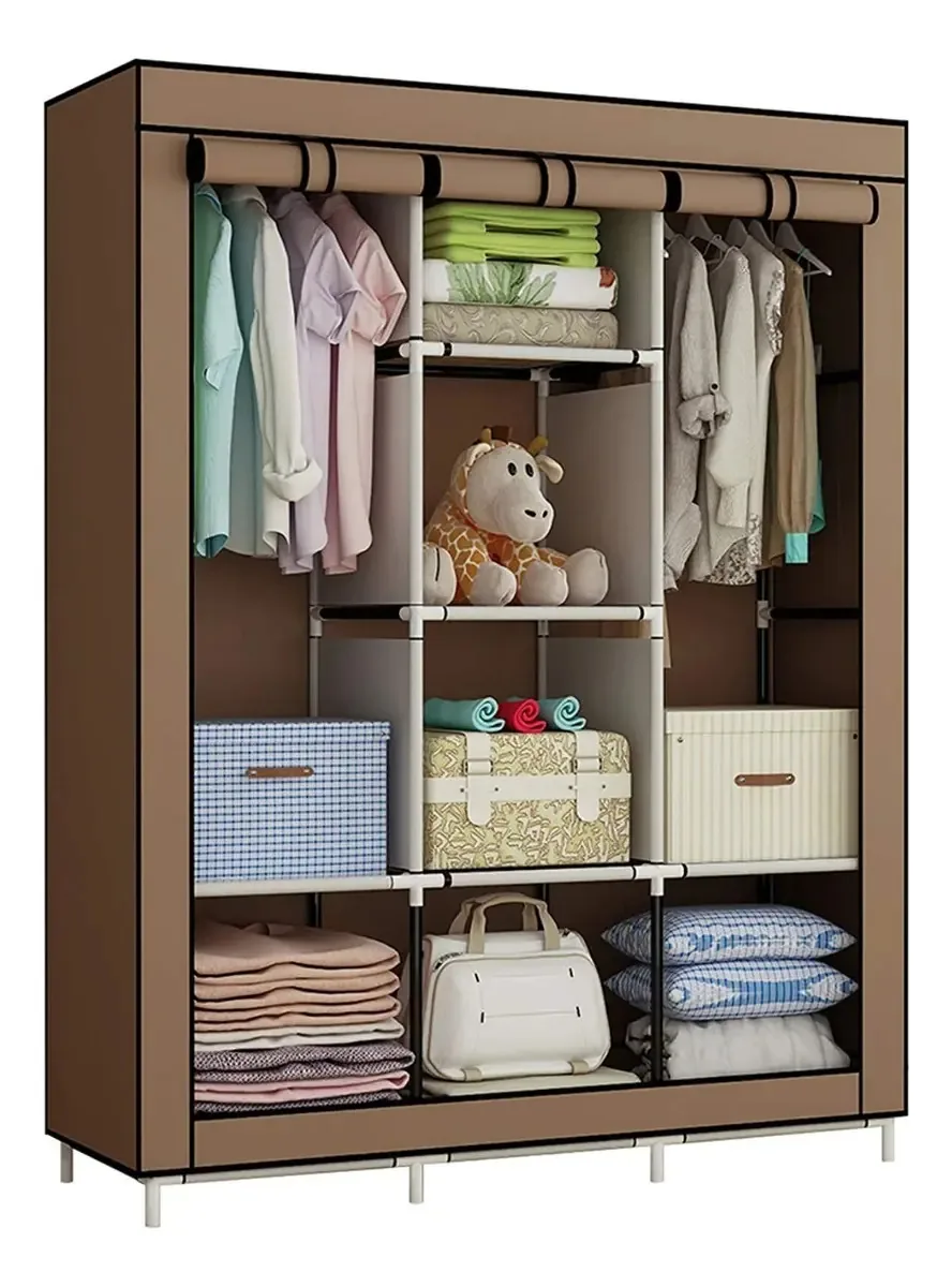 Armário de guarda-roupas Armário armável para quarto e organização - marrom