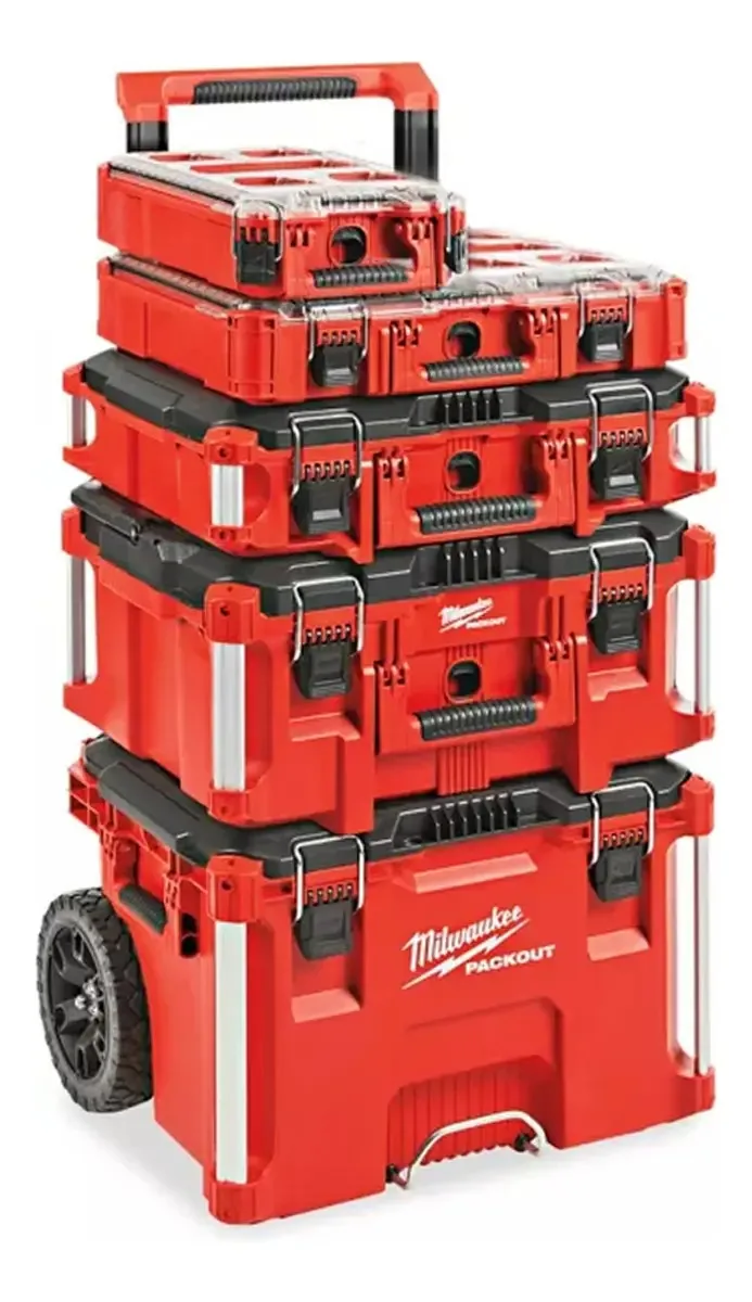 Carrinho combinado Millawauke Packout de 5 caixas - vermelho