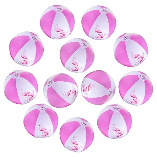 Big Mo's Toys 30.5 cm Inflável Flamingo Party Pack Bolas de Praia Rosa Piscina Praia Rosa/Flamingo Festa Temática Brinquedos (12 unidades)