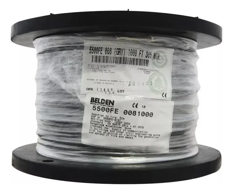 Cabo de controle e áudio Belden 2x16awg vermelho não blindado