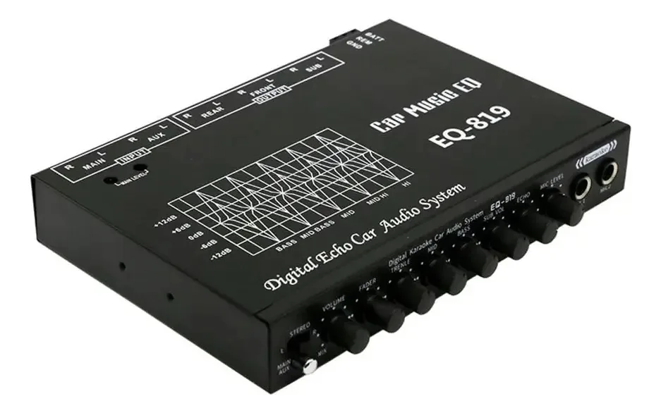 Equalizador multifuncional de carro Cogae Eq-819, áudio de carro, equalizador cruzado, equalizador paramétrico, equalizador de áudio de carro