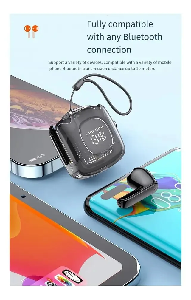 Tkowtb Fones de Ouvido Bluetooth Sem Fio Fones Tws de Graves Profundos Fones Esportivos com Cancelamento de Ruído Fones de Chamada HD com Microfone-verde