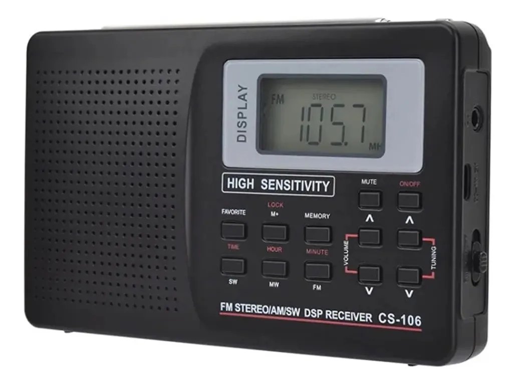 Rádio de banda Tesrgre AM/SW/LW/TV/FM Receptor de radiofrequência Recepção de rádio FM com despertador de sincronização Rádio portátil